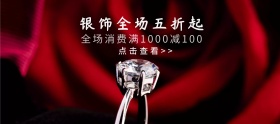 银饰首饰项链灰色红绿色移动端banner