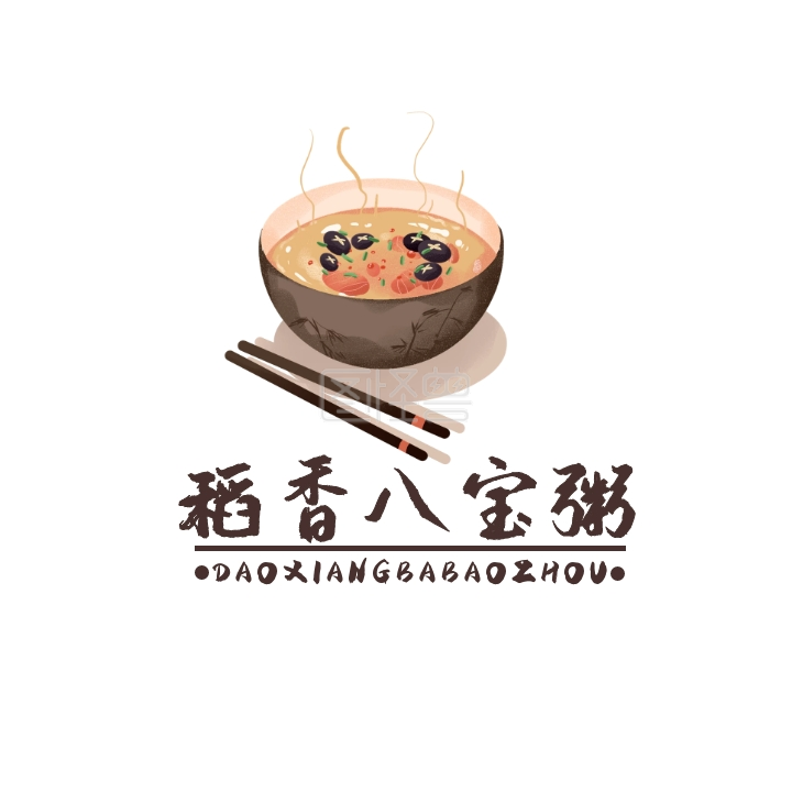 谷稻香八宝粥餐饮logo设计
