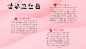 纪念日世界卫生日手抄报