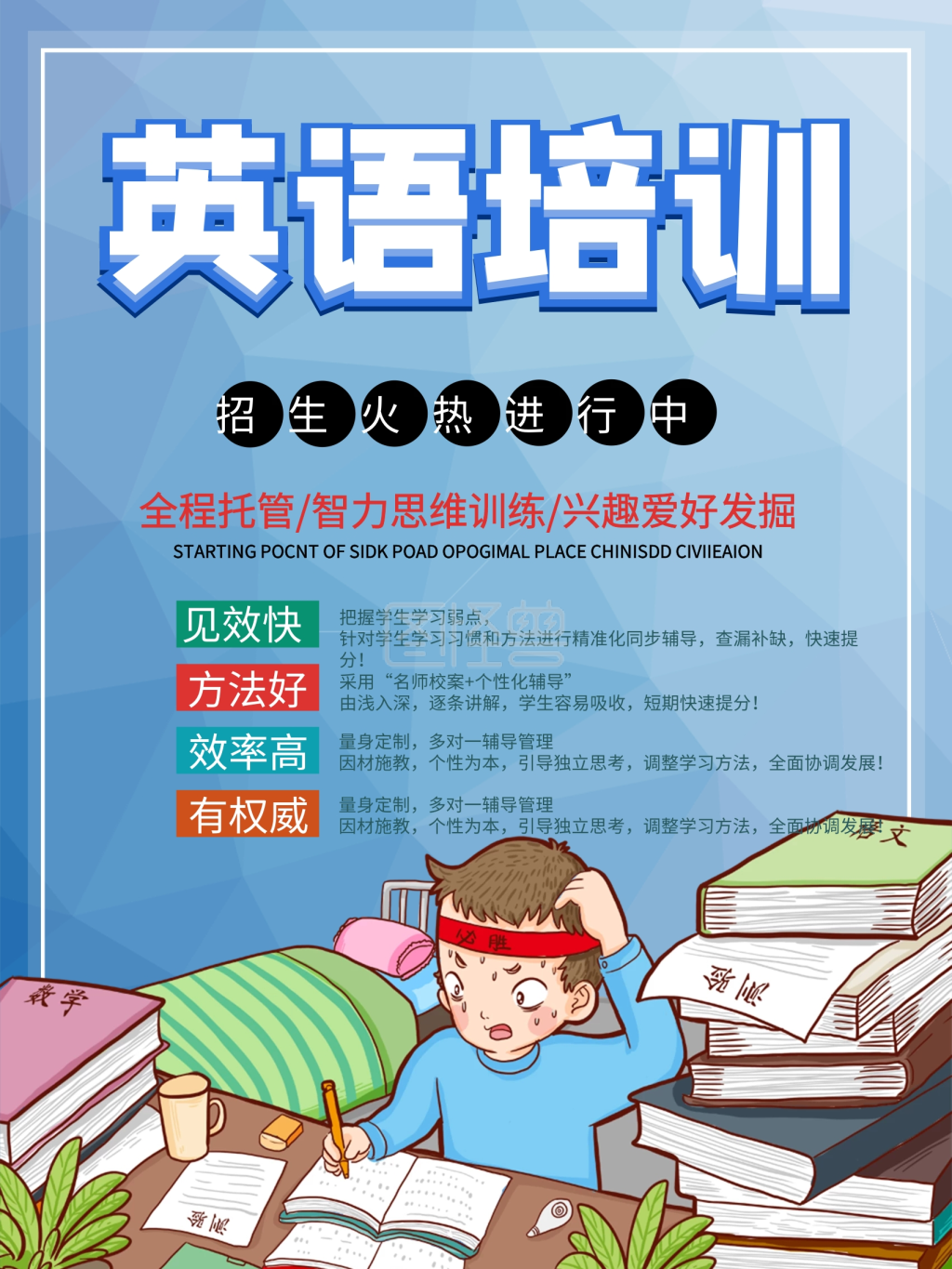 英语培训补习班宣传单模板