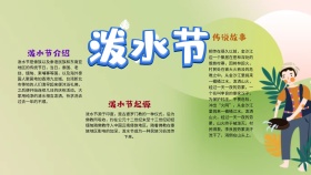 民族泼水节手抄报