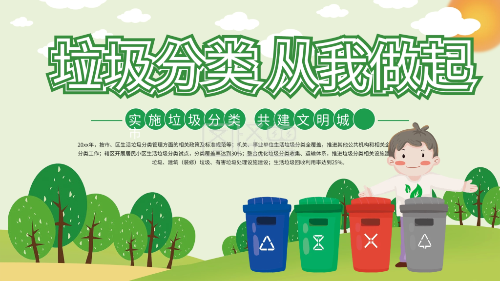 垃圾分类保护环境教育宣传展板