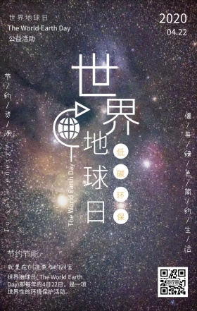 科技风世界地球日宣传手机海报