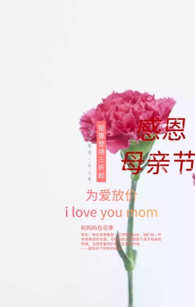 感恩母亲节钜惠活动手机海报