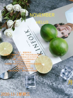 暗金色简约十一月公益海报