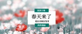 春天来了 阵阵细雨 滋润大地 花在开树在发芽 春季春天你好公众号封面