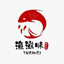 简约创意红色圆形复古中式餐厅logo