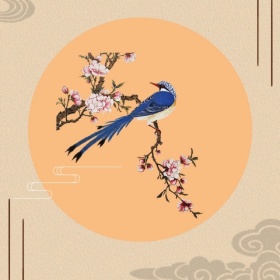 中国画花鸟手机微博封面