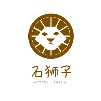 在线logo制作创意几何石狮子
