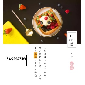 水果山莓简约白色边框方形配图