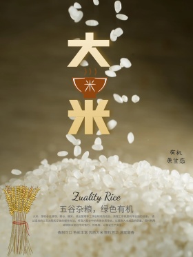 绿色健康有机大米海报