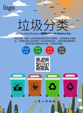 小学生垃圾分类宣传海报