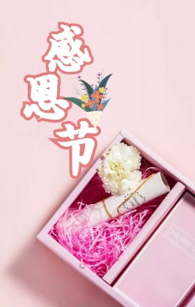 感恩母情节花朵小清新文艺宣传海报