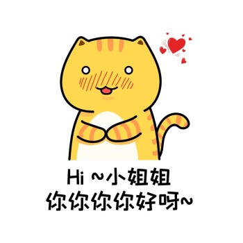 黄色卡通猫咪问好表情包