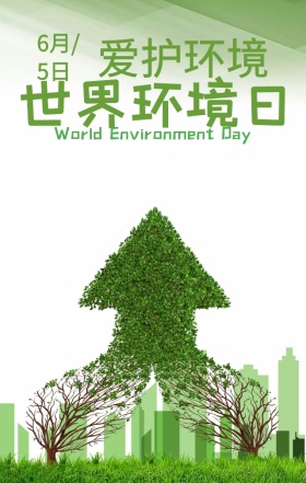 世界环境日环境爱护蓝色简约手机海报