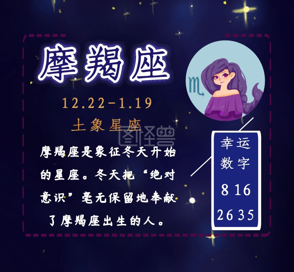 卡通星空摩羯座朋友圈封面