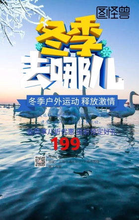 冬季滑雪旅游手机海报
