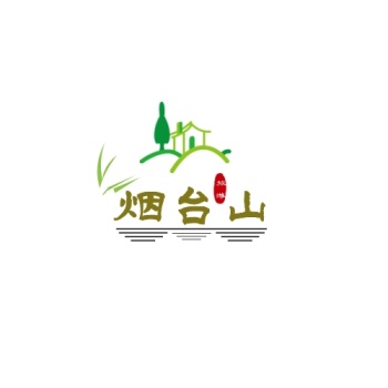 烟台山绿色草丛山水平面logo设计
