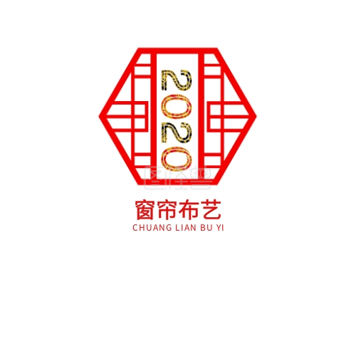 红色喜庆创意窗帘logo标志设计