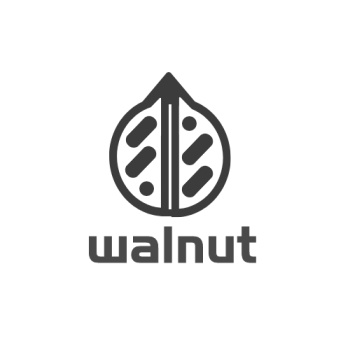 黑白简约几何线条核桃logo设计