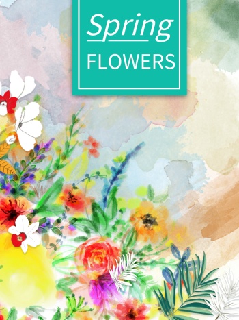 水粉春季花海报背景