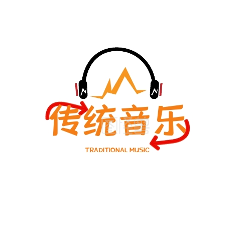 音乐节橙色传统音乐logo设计