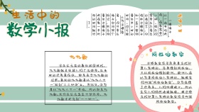 生活中的数学卡通绿色小报