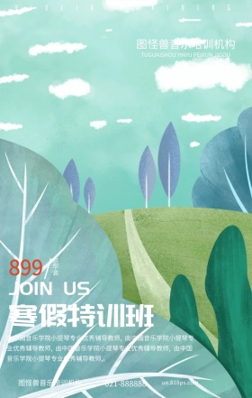 小提琴培训高端大气寒假特训班手机海报