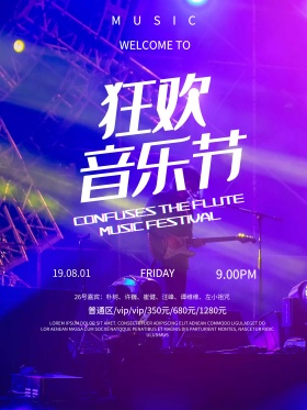 绚丽狂欢音乐节演唱会宣传海报