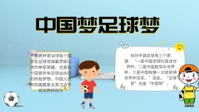 创意卡通扁平大气手抄报中国梦足球梦海报