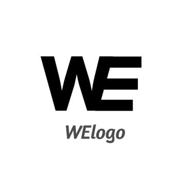 黑色字母白底welogo设计