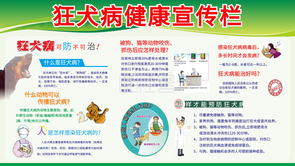 狂犬病健康教育宣传栏喷绘