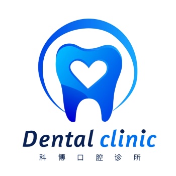 简约创意蓝色圆形口腔牙科logo