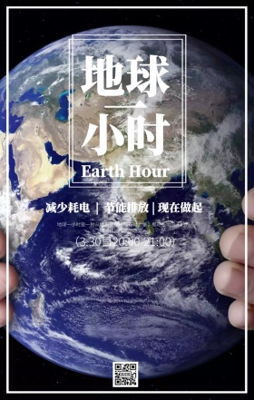 简约地球一小时海报
