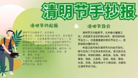 清明简约插画清新宣传手抄报