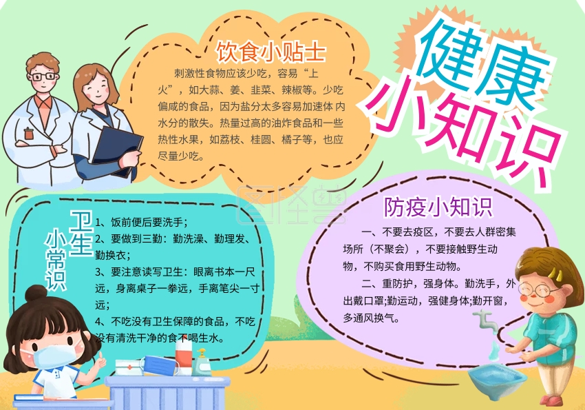 卡通健康小知识手抄报
