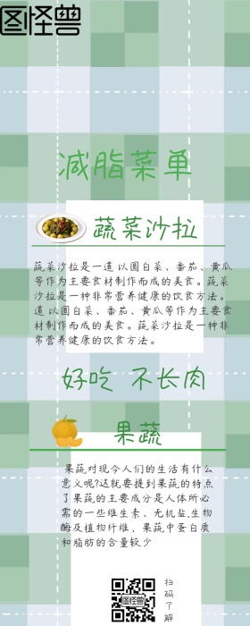 减脂餐绿色长图