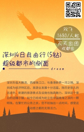 深圳自由行摄影旅游手机营销海报