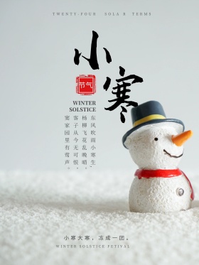 二十四节气之小寒节气配图海报