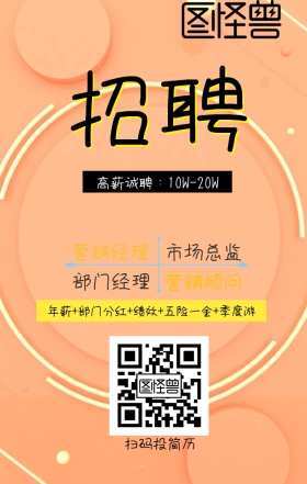 2019招聘黄黑撞色孟菲斯手机海报