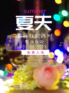 夏日狂欢聚会派对宣传海报