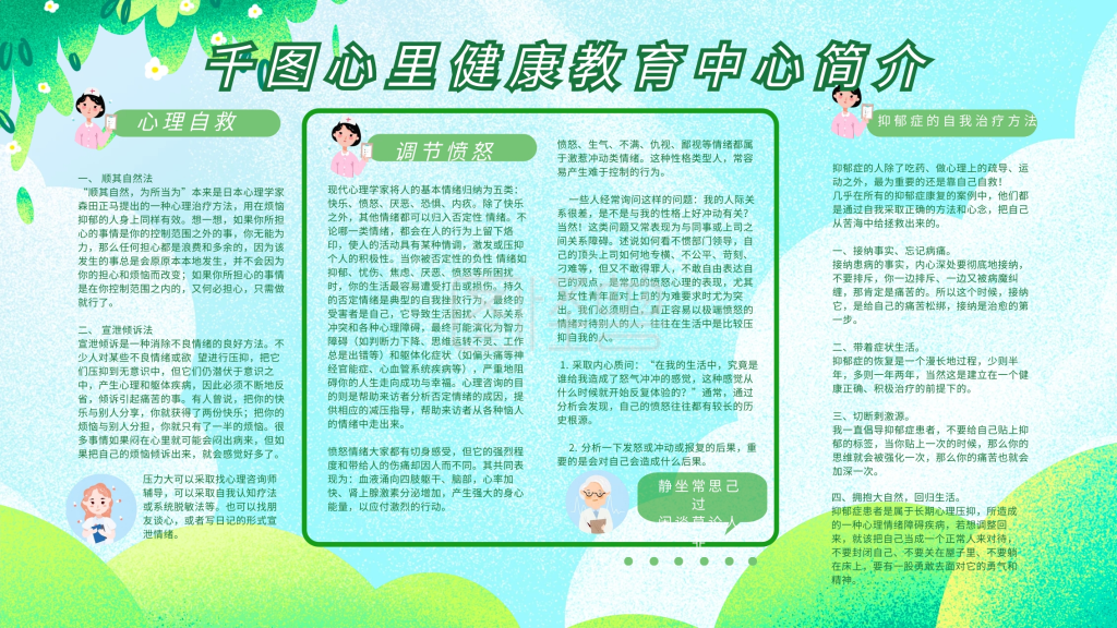 学校心理健康中心宣传介绍展板