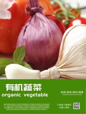清新简约新鲜有机蔬菜农产品海报