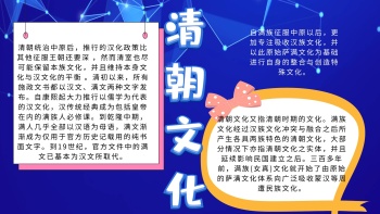 清朝文化宣传手抄报