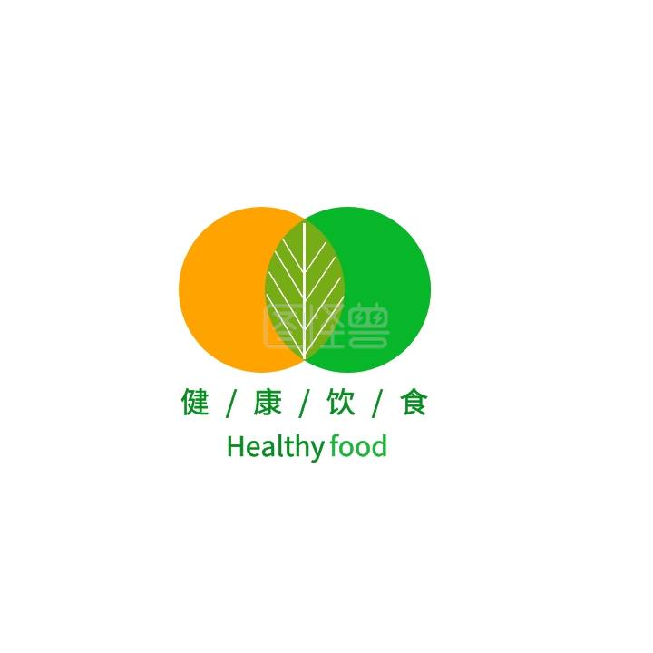 《几何简约撞色创意健康饮食logo》在线图片设计制作,点击"编辑"按钮