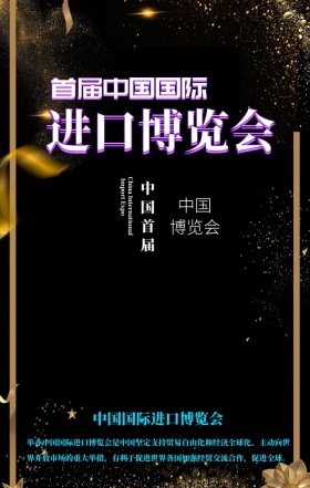 炫彩时尚简约进口博览会宣传手机海报