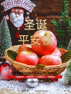 唯美时尚创意圣诞平安夜节日促销海报设计