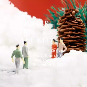 欧美风紫色文艺雪夜时尚通用配图