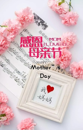 简约素雅花朵卡通可爱母亲节海报