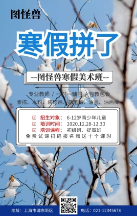 寒假培训班手机海报